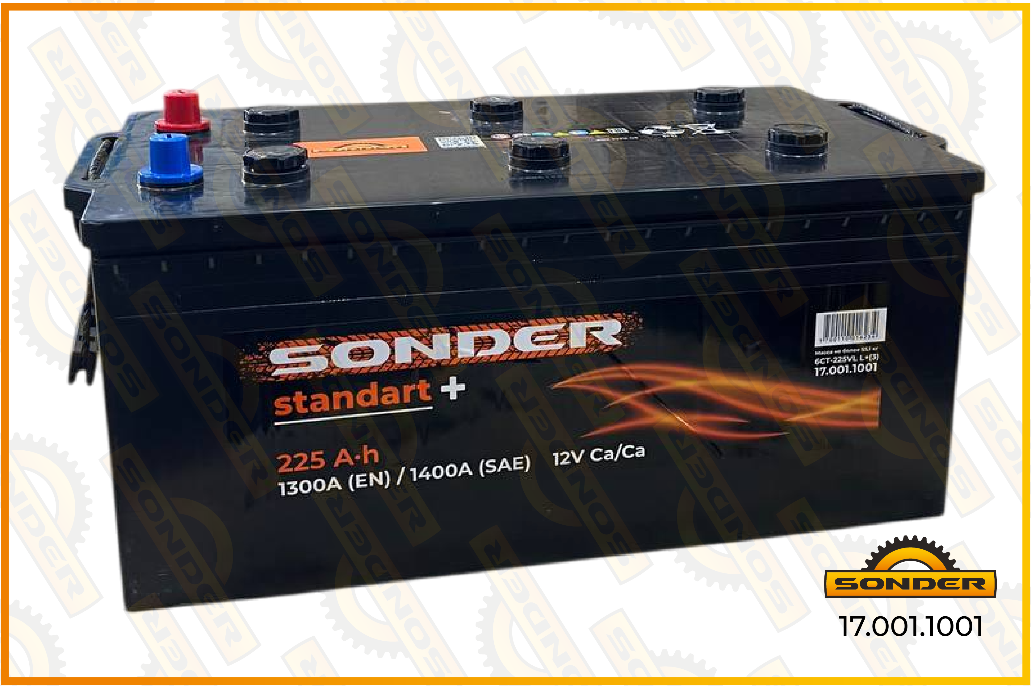 АКБ Sonder Standart+ 225Ah 1300А + слева 518x276x242 17.001.1001