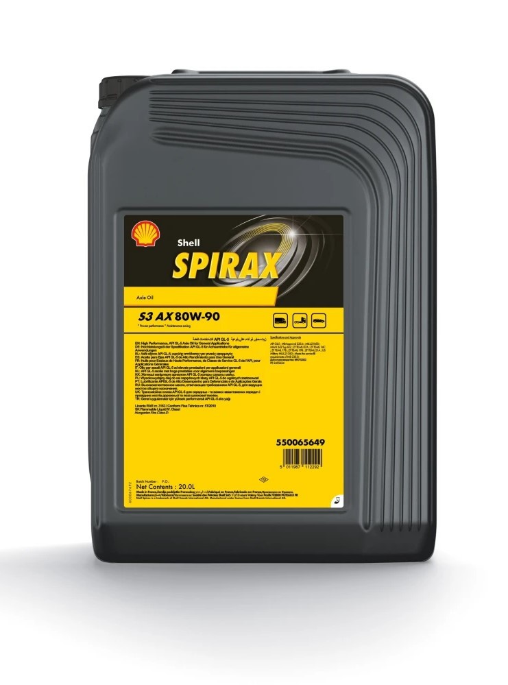 Трансмиссионное масло Shell Spirax S3 AX 80W-90 20л 550065649
