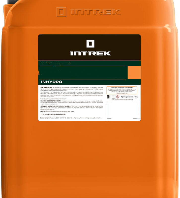 Гидравлическое масло INTREK HVLP-32 INHYDRO 20 л