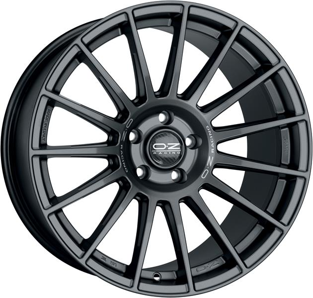 OZ Superturismo LM 9,5x19 5*112 Et:21 Dia:66,6 MATT GRAPHITE SILVER LETTERING