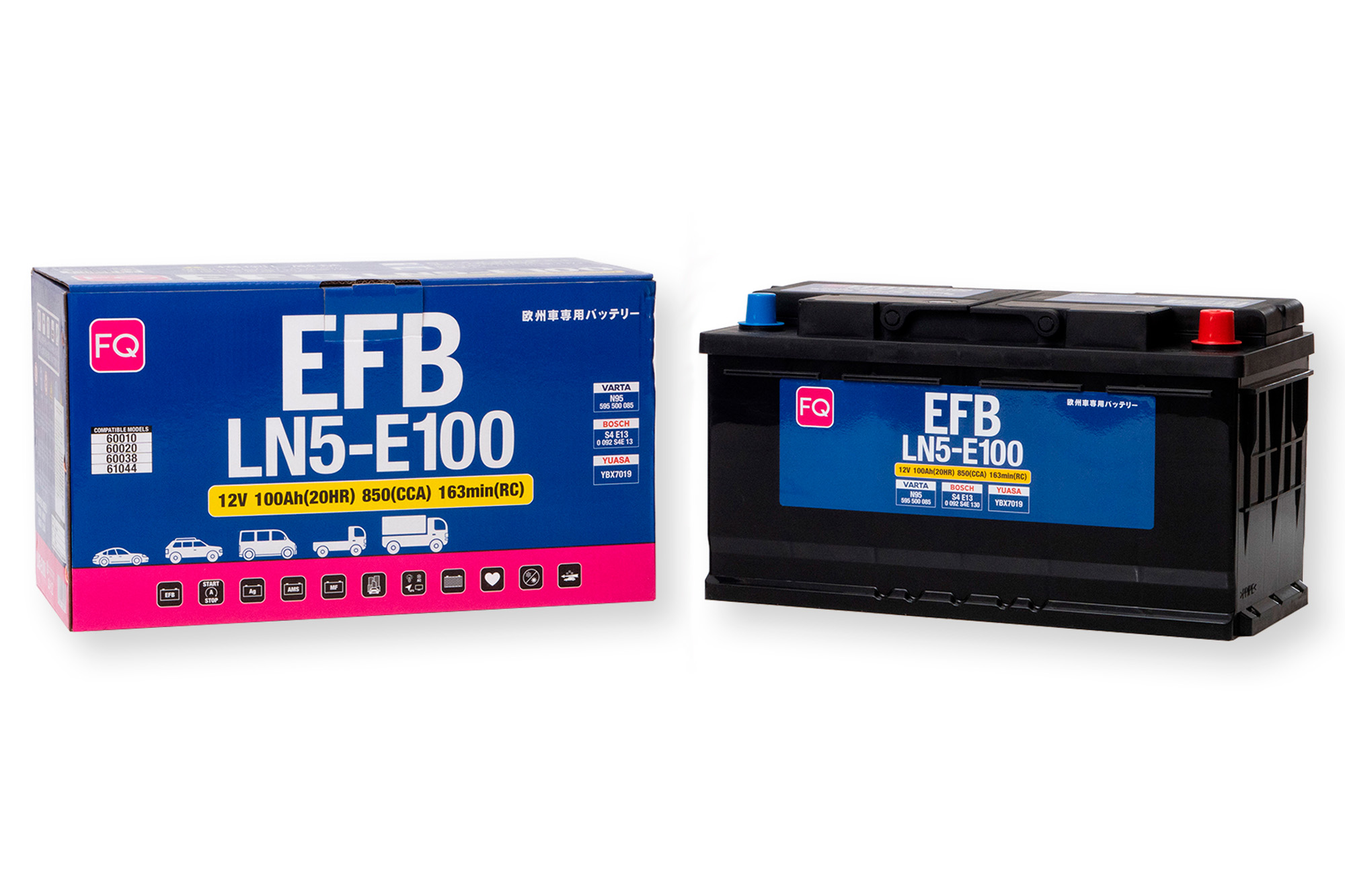 АКБ FQ DIN EFB LN5-E100 100Ah/850A 353x175x190/190 мм  LN5E100