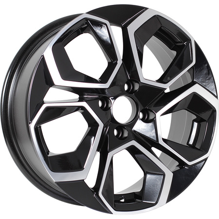 KDW KD1620 6,5x16 5*112 Et:45 Dia:57,1 Black_Front_Polished