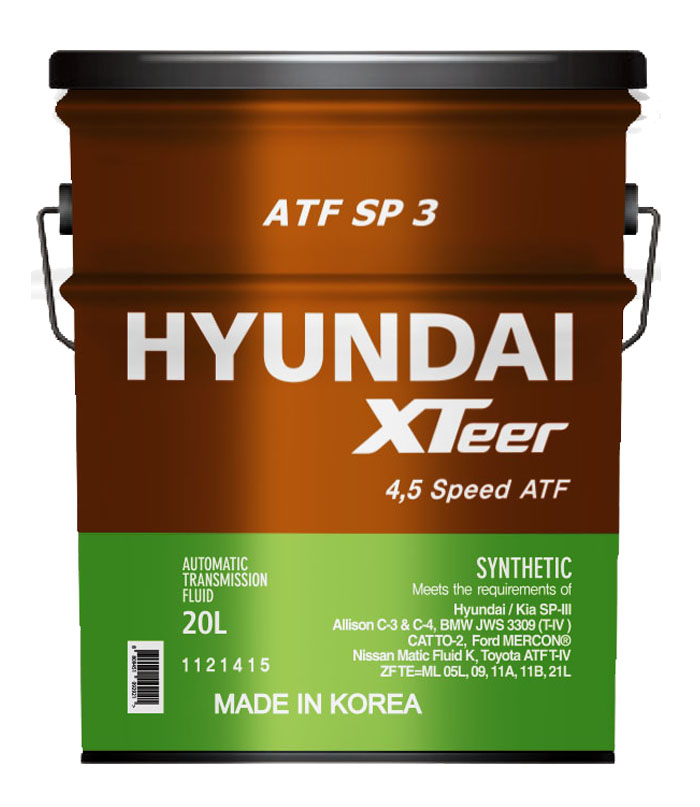 Трансмиссионное масло HYUNDAI Xteer ATF SP3 HV 20 л