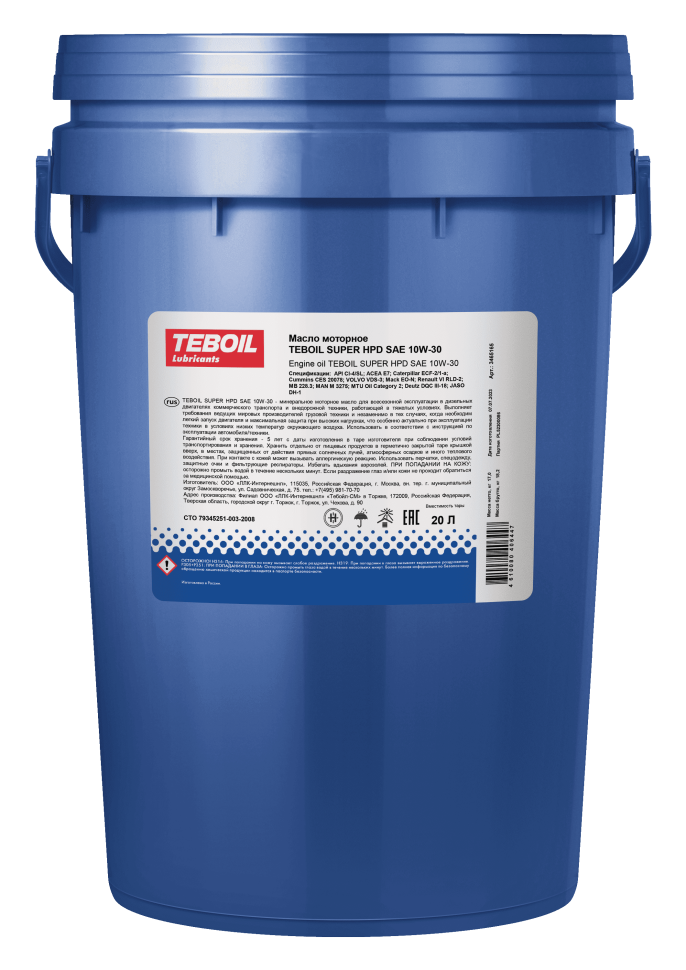 Моторное масло Teboil Super HPD SAE 10W-30 20л