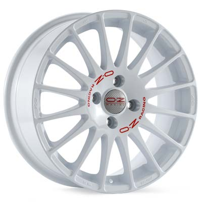OZ SUPERTURISMO WRC 7x17 5*114,3 Et:45 Dia:75,1 WHITE RED LETTERING