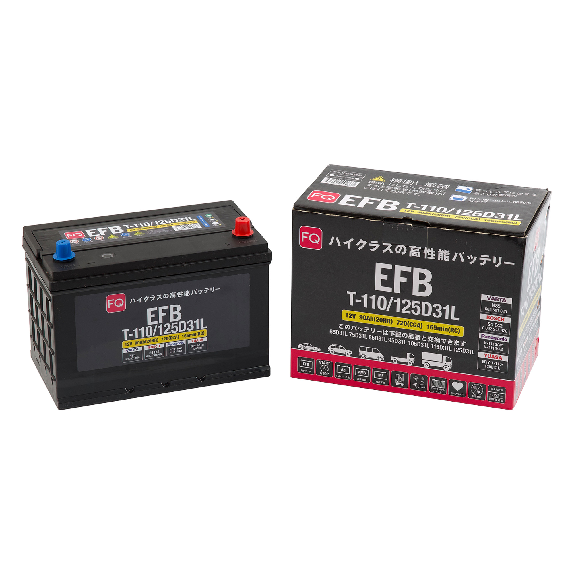 АКБ FQ COSMO JIS EFB T-110/125D31L 90Ah/720А 305x171x200/221 мм 00000004262