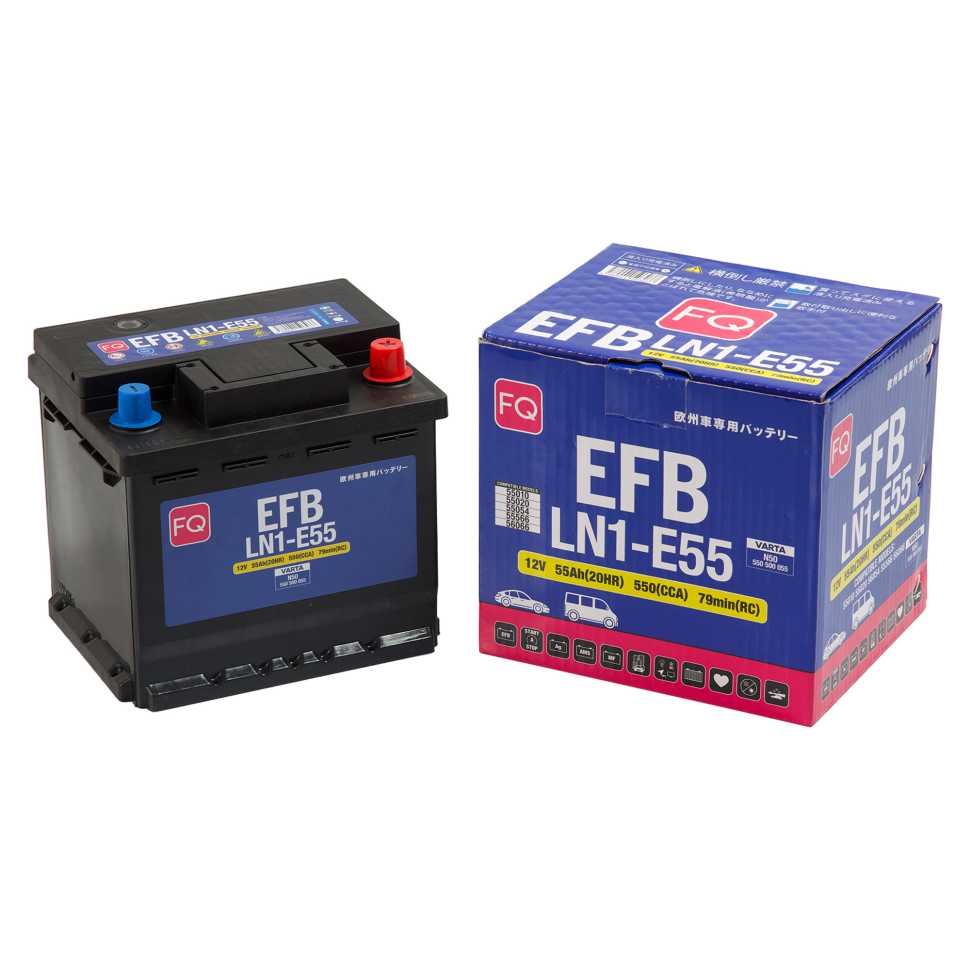 АКБ FQ DIN EURO EFB LN1-E55 55Ah/550A 207x175x190/190 мм  LN1E55