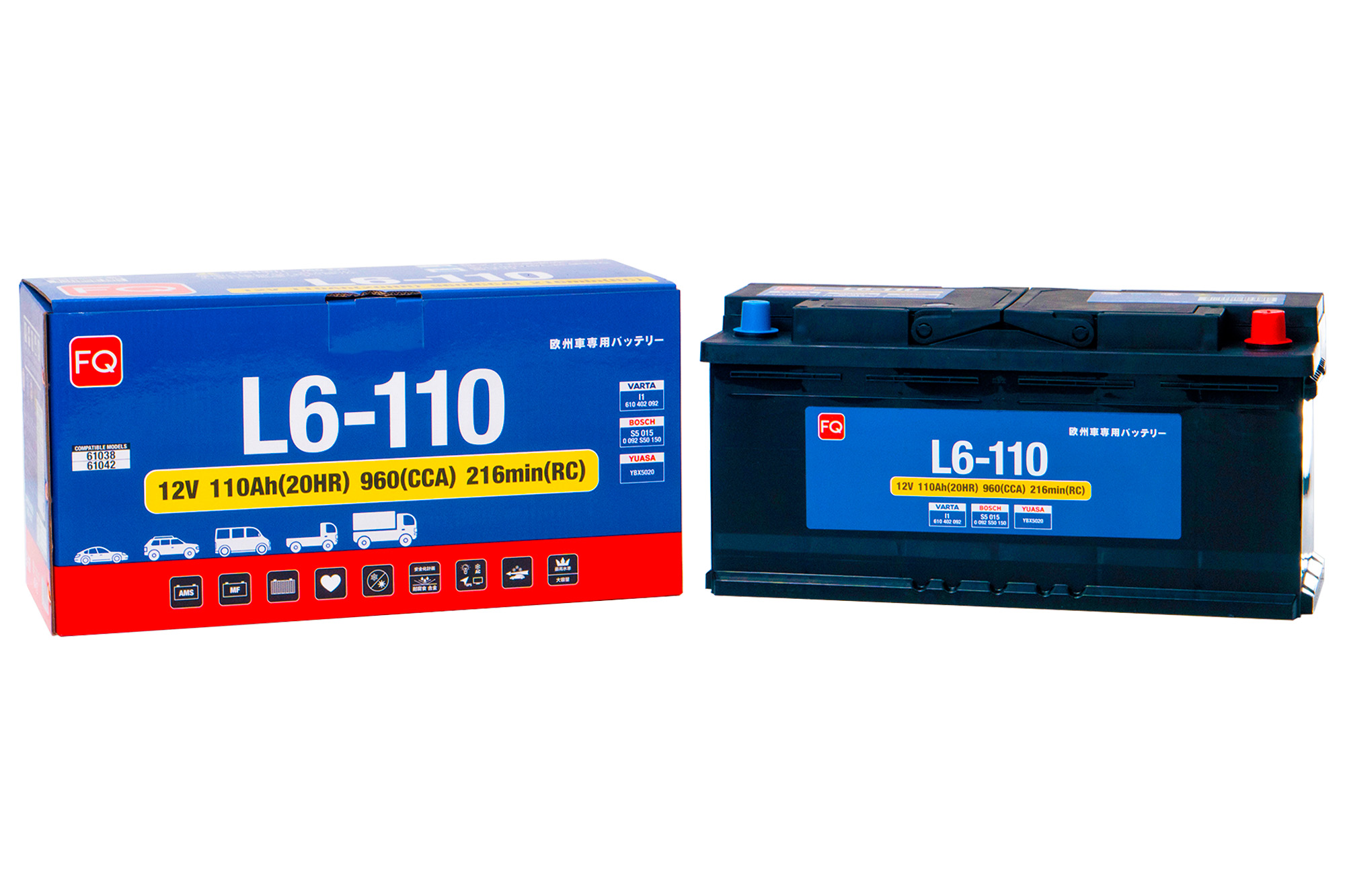 АКБ FQ DIN L6-110 110Ah 110Ah/960A 394x175x190/190 мм L6110