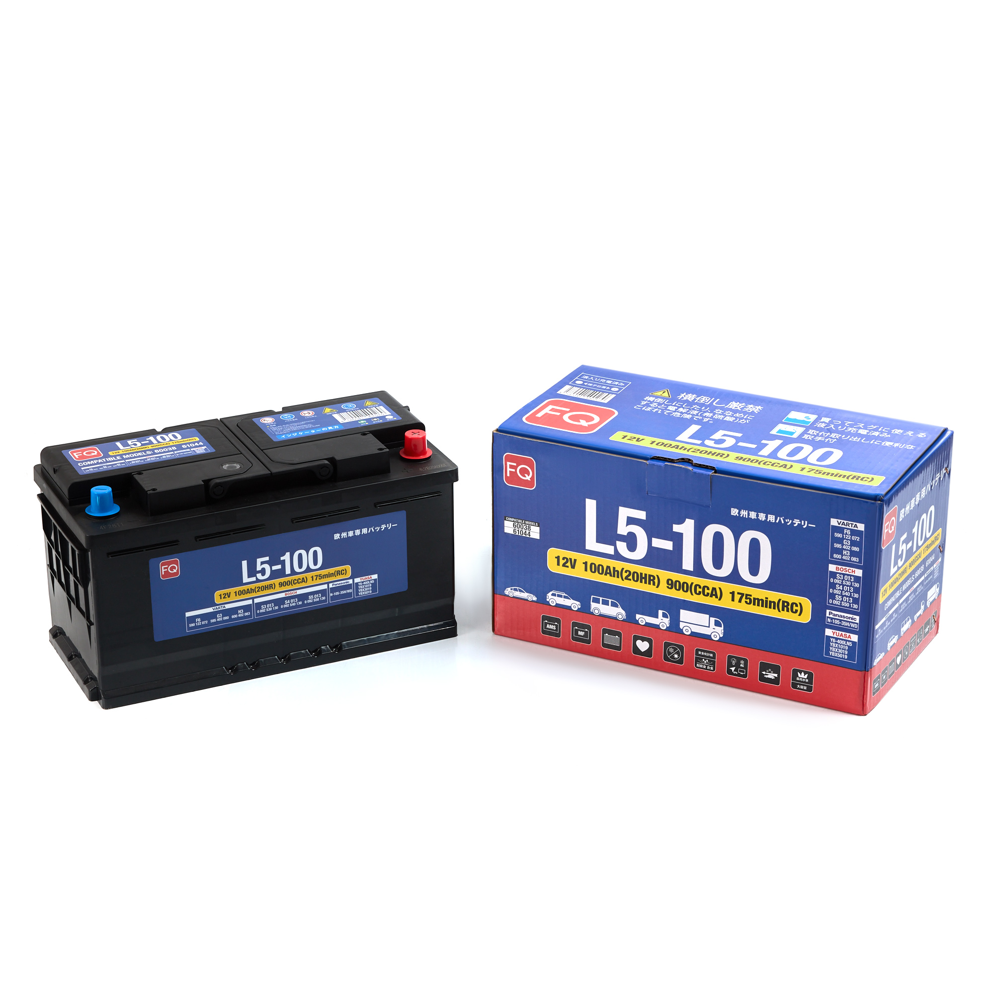 АКБ FQ DIN EURO L5-100 100Ah/900A 353x175x190/190 мм  L5100