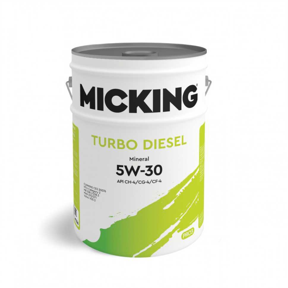 Моторное масло Micking Turbo Diesel PRO3 5W-30 CH-4/CG-4/CF-4 mineral 20 л