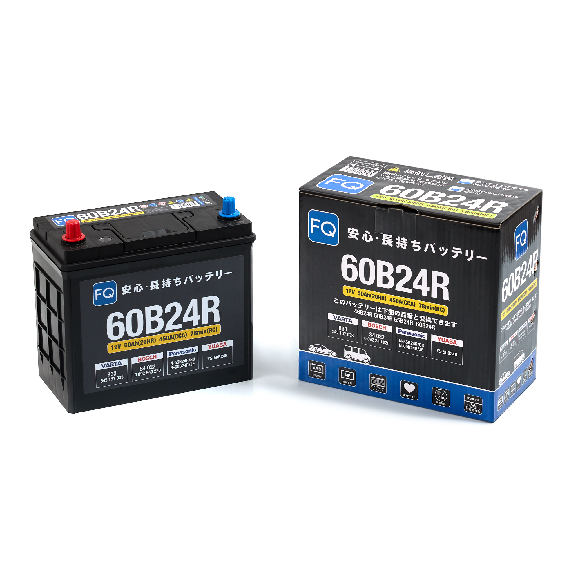 АКБ FQ JIS BLUE ENERGY 60B24R 50Ah/450A 237x128x200/222 мм 00000004197