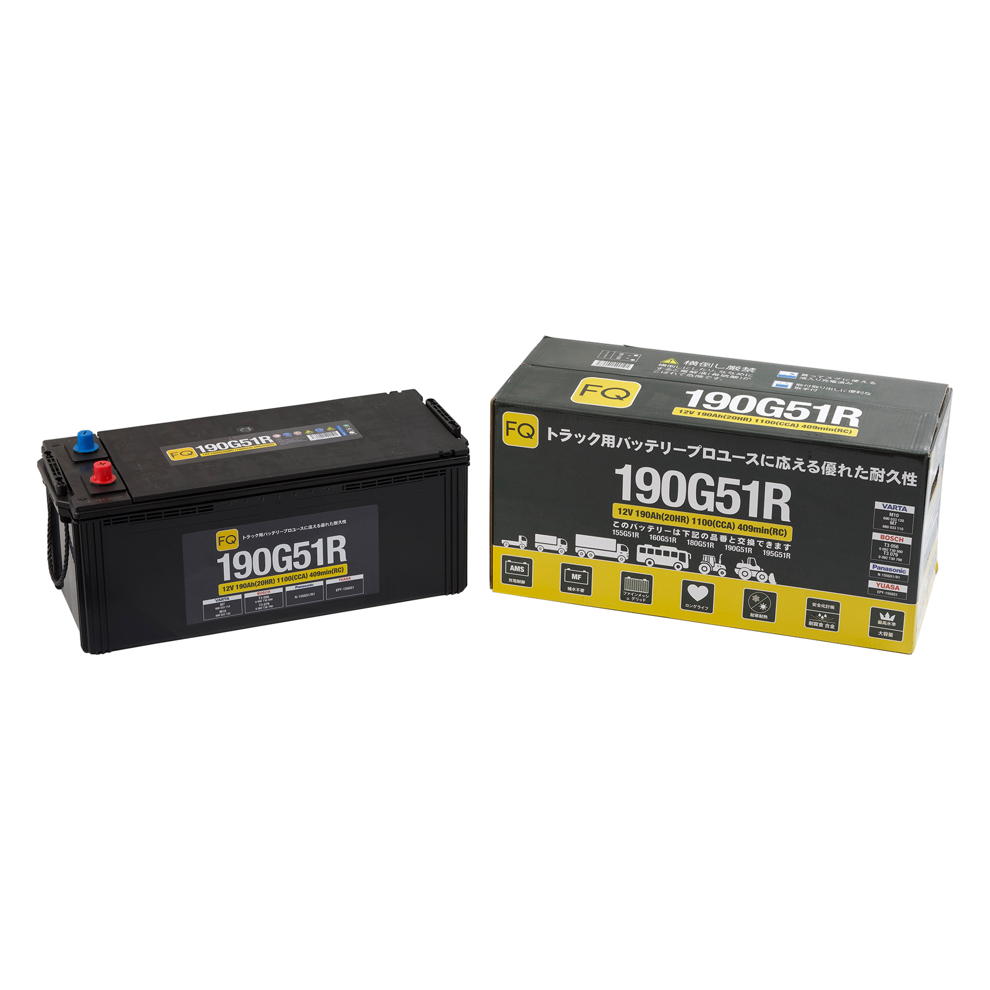АКБ FQ TRUCK &amp; BUS 190G51R 190Ah/1100A 510x212x197/220 мм 190G51R