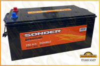 АКБ Sonder Premium 230Ah 1500А + слева 518x276x242 DOUBLE (крышки утоплены в корпус) 17.001.1007 