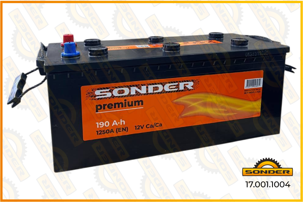 АКБ Sonder Premium 190Ah 1250А + слева 510x218x225 17.001.1004