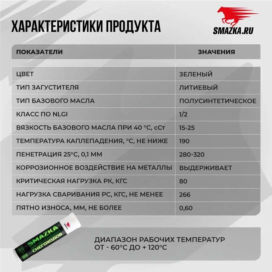 Смазка ВМПАВТО ДЛЯ СНЕГОХОДОВ (-60 +120°C) 0,4кг*20шт. 1260 