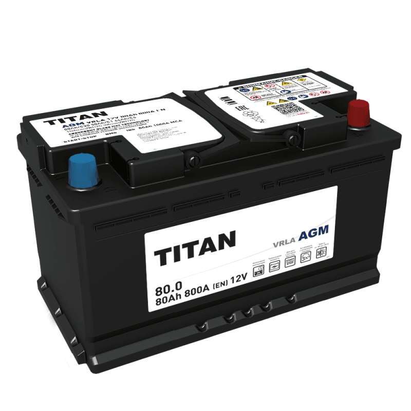 АКБ Titan AGM 6 СТ-80.0L VRLA 80Ah/800A 315x175x190