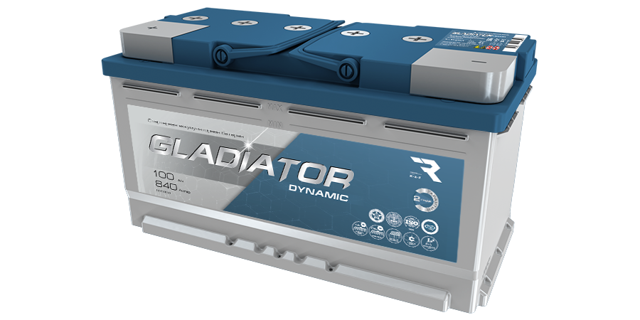 АКБ GLADIATOR dynamic 6CT-100R(1) 100Ач 840А 353х175х190