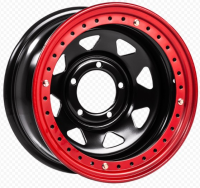 Off-Road-Wheels Black 8x15 5*114,3 Et:-19 Dia:84,1 черный с бедлоком (красный) 